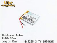 3.7V 1950mAh 445255 Lithium Polymer Ion Rechargeable Battery Lithium Polymer Li-Po Battery for MP4 GPS MP3 Bluetooth Stereo DIY Gift