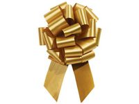 HOLIDAY GOLD Poly 4" Pull Bows4" - 18 loops - 100% Polypropylene 3 unit, 50 pack per unit.