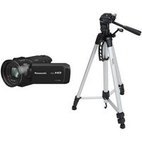 Panasonic Hc-V800 HD Camcorder, 24x Leica Dicomar Lens, 1/2.5" Bsi Sensor, Three O.I.S. Stabilizer Systems, Wireless Twin-Camera Capture with AmazonBasics 60-Inch Lightweight Tripod with Bag