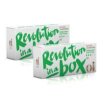 Oi Certified Organic Cotton Tampons, 2 Boxes of 16 Super Tampons, Non-Applicator