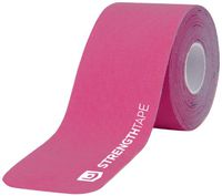 StrengthTape Kinesiology Tape, Pink, 5 Meter Uncut Roll, Breathable Stretch Cotton Athletic Tape Supports Painful Sports Injuries During Recovery - Even in Water
