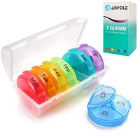 Anpole 7 Day Pill Organizer(Thrice-a-Day),Colorful Weekly Pill Box Case BPA Free with Easy Open Design and Large Capacity to Hold Vitamins/Fish Oil/Supplements and Medication (New - 3 Times)