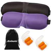 MONTMARLE Sleep Mask for Men and Women, 2 Pack, 100% Light Blockout, Comfortable, Lightweight, Adjustable Eye Cover for Sleeping, Shift Workers and Travellers (Black and Purple)