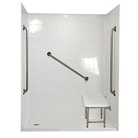 Ella's Bubbles 6033 BF 5P 1.0 L WH SP36 Standard Multi-Piece Barrier Free Roll In Shower