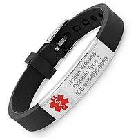 ForeverGiftsusa Free Engraving - Stainless Steel and Rubber Medical Id Bracelet