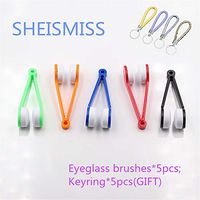 Microfiber Spectacles Cleaner Brush Lens Clothes Sunglasses Mini Eyeglass Cleaning Tool Mobile Phone Cleaning Soft Wipes Clip Keyrings Gift 7 * 2.5cm,Random Color (5pcs)