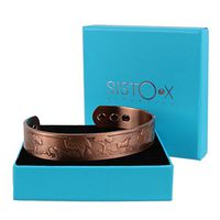 SISTO-X Chunky Copper Cuff Unicorn Design Magnetic Bracelet/Bangle by Sisto-X® 6 Magnets Health Neodymium
