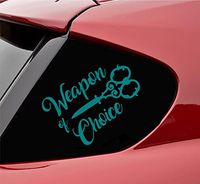 Slap-Art Hairstylist Weapon of Choice Vinyl Decal Sticker (Teal)