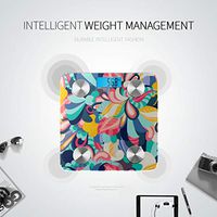 Bluetooth Weighing Scales for People Cartoon Cute Colorful Painting Flowers Scales Digital Weight Body Fat Composition Monitor Analyzer with Smartphone App for Body Management-396 Lbs