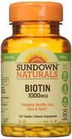 Sundown Biotin 1000 MCG Tablets Value Size, 120 Count