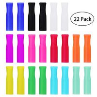 22Pcs Reusable Straws Tips, Silicone Straw Tips, Multi-color Food Grade Straws Tips Covers Only Fit for 1/4 Inch Wide(6MM Out diameter) Stainless Steel Straws by Accmor