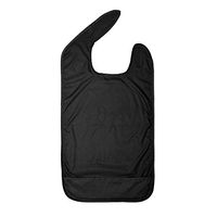 Betty Dain Adult Bib - Waterproof, Crumb Catcher, Clothing Protector, Extra Long, Black