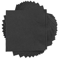 JAM PAPER Small Beverage Napkins - 5 x 5 - Black - 50/Pack