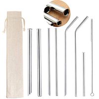 ZFITEI Stainless Steel Metal Straws, Reusable Comfortable Rounded tip Drinking Straws, Anti-Scratch Stainless Steel Straw Set of 7, Straws for 30&20 Oz Tumbler, Bubble Boba Tea Straws，7 Styles