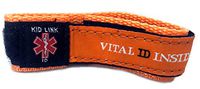 Kids Youth Adjustable Medical Vital Alert ID Bracelet (Orange)