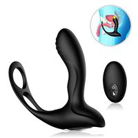 Toys Beginner Amal Trainer Male 10 Speed Vibration Próstátá Massager with P-énís Ring-Rechargeable Anales Trainer Síx Toys for Men Black