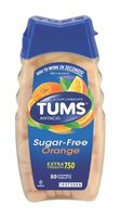 Tums Antacid Chewable Tablets, Extra Strength, Sugar Free, Orange, 80-Count Bottles (Pack of 4)