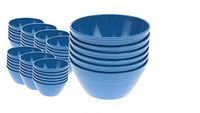 Handi-Ware Bulk Multi-Pack Melamine Blend 6" Wave Rim Round Bowls - Break-Resistant - Indoor/Outdoor Party Bowls - Large Gatherings - by Unity (48, Blue)