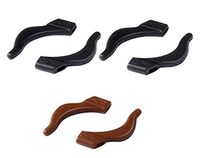 [Black&Brown] 3 Pairs Glasses Anti-Slip Holder Soft Ear Hooks for Glasses