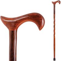Handcrafted Wood Walking Cane - Made in the USA by Brazos - Twisted Cocobolo Exotic - 34 Inches