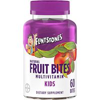 Flintstones Kids Natural Fruit Bites Multivitamin, 60 Count, Gluten Free Vitamins for Kids with Vitamin A, Vitamin D, Vitamin B6, B12, Biotin & More