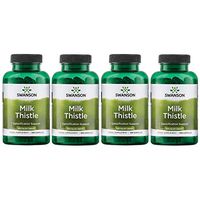 Swanson Milk Thistle Liver Support Cleanse and Detox Supplement Seed Extract 500 mg per Capsule (1000 mg per 2 Capsule Serving Size) 100 Capsules (4 Pack)