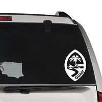 GottaLoveStickerz Seal of Guam Removable Vinyl Decal Sticker for Laptop Tablet Helmet Windows Wall Decor Car Truck Motorcycle - Size (05 Inch / 13 cm Tall) - Color (Matte White)
