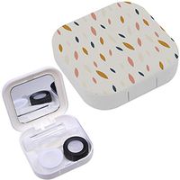 Portable Contact Lens Case Box Travel Kit Mirror + Bottle + Tweezers Container Holder [ Simple Leaves ]