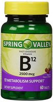 Spring Valley - Vitamin B-12 2500 mcg, Sublingual, 60 Microlozenges
