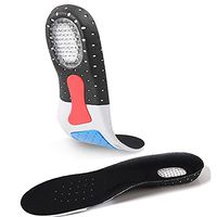 Shoes Insoles for Men and Women, Sports Work Comfort Insoles for Shock Absorption Heel Protection Relieve Foot Pain (Black, Women5-10)