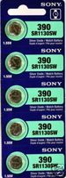 Sony Silver Oxide Watch Batteries 1.55V 390 (SR1130SW) Button Battery(pack of 5)