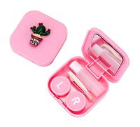 Pink Cactus Contact Lens Case Box Holder Contacts Lens Container Travel Kit, A8