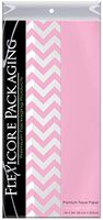 Flexicore Packaging Light Pink Gift Wrap Tissue Paper | Size: 15 Inch X 20 Inch | Count: 20 Sheets | Color: Solid Light Pink & Chevron