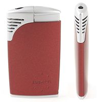 BUGATTI B3 Traditional Flame Lighter Metallic Dark Red & Chrome Velour