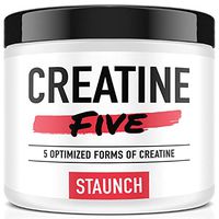 Staunch Creatine Five Creatine Powder (Fruit Punch) 30 Servings - Creatine Monohydrate, MagnaPower, Tri-Creatine Malate, Creatine Pyruvate, and Creatine Anhydrous