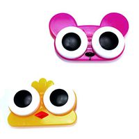 2 Pcs Cute Wide Eye Style Animal Pattern Contact Lens Case Box Holder Accessory
