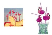 Pink FLAMINGO Luau PARTY Decor - 24 STRAWS & 72 FOOD/Appetizer PICKS -TROPICAL PARTY Decorations