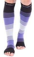 Doc Miller Premium Open Toe Compression Sleeve Dress Series 1 Pair 20-30mmHg Strong Support Graduated Sock Pressure Sports Running Recovery Shin Splints Varicose Veins (BlackPurpleGray, Small)
