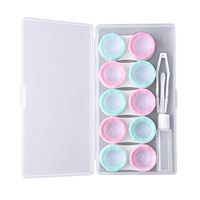 Migavan Contact Lens Box,Contact Lens Case,5PCS Fashion Contact Lens Case Protective Storage Box with Tweezers Stick Solution Bottle for Travel Outdoor Daily Use