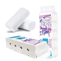 Coalitione 10 Rolls Toilet Paper 10 Rolls Thicken Three Layers Towels Safe 100% Virgin Wood Pulp Kitchen Tissue Soft Suitable for Family Office Shop