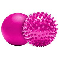 EDX Massage Ball Combo Set, 2 Pack of 1 Smooth, 1 Spiky Ball Roller, Pink