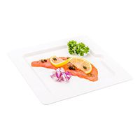 Bagasse Square Plate, Medium Square Plate, Dinner Plate - 8" - Durable All Natural, Biodegradable, Disposable Material - 100ct Box - Restaurantware