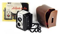 Argus Super Seventy-Five 75 TLR 1950s Antique 620 Film Camera with Manual and Leather Case