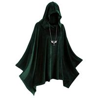 Midress Hollween Costume Cloak for Womens Solid Color Robe Vintage Hooded Cape Coat Cosplay Clothes
