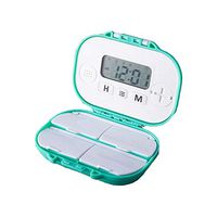Portablle 4-Compartment 4 Alarm Clocks Pill Dispenser Pill Box Electronic Medication Reminder