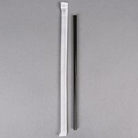 Choice 7 3/4" Jumbo Black Wrapped Straw - 500/Box
