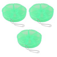 uxcell Plastic Outdoor Round 7 Compartments Capsule Pills Storage Box Case 3pcs Green