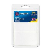 All-Purpose Labels, Permanent, 1-1/2"x2-3/4", 75 per Pack, White [Set of 5]