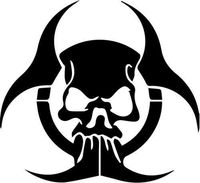 DF USA DECALS Zombie Radioactive Biohazard - Sticker Graphic - Auto, Wall, Laptop, Cell, Truck Sticker Windows, Cars, Trucks (Black)