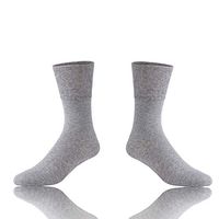 No-Binding Diabetic Socks Women, Feelwe Warm Diabetic Socks for Women Men Ankle Diabetic Socks Cotton Breathable Dress Socks,Womens Diabetic Crew Socks Size 9-11, 1 Pair Light Grey M